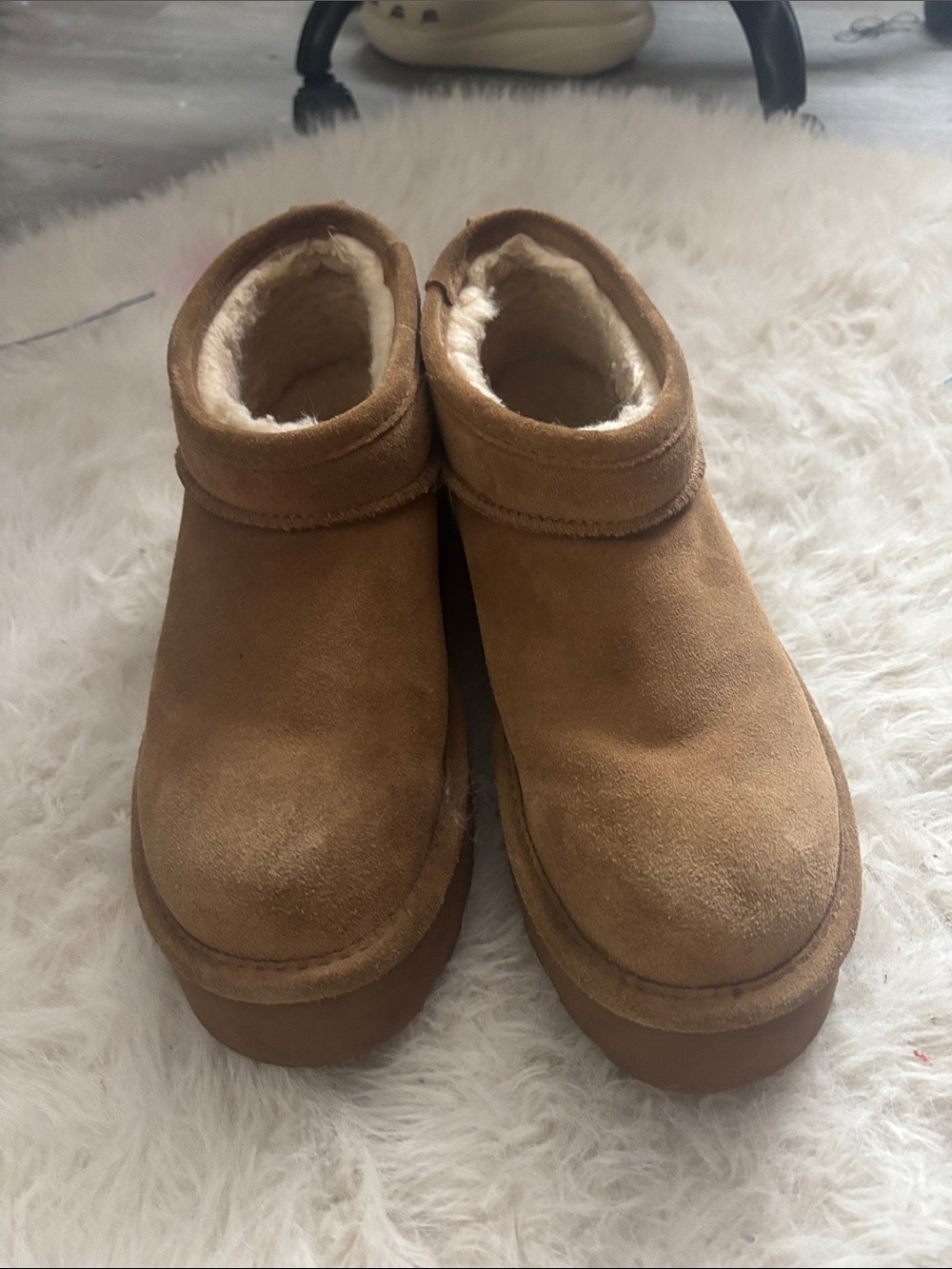BearPaw Women’s Chestnut Suede Cozy Ankle Boot